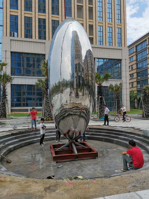 Large Stainless Steel Sculpture Mirror Brushed Surface Mirror Polished Stainless Steel