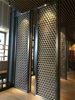 Metal Wall Decoration Pendant Plating Screen , Space Division Abstract Metal Wall Sculpture