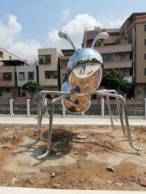 Mirror Metal Animal Sculptures Ant Garden Stainless Steel Art Sculptures