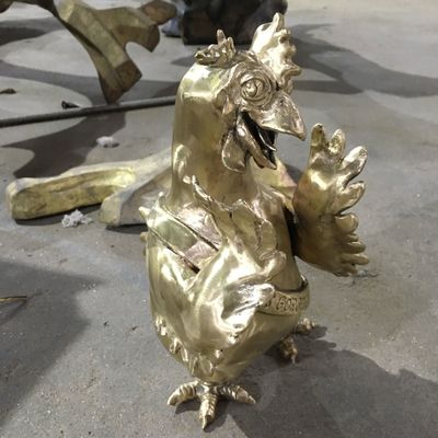 Cast Copper Small Garden Ornaments , Abstract Stainless Steel Horse Sculpture Cartoon