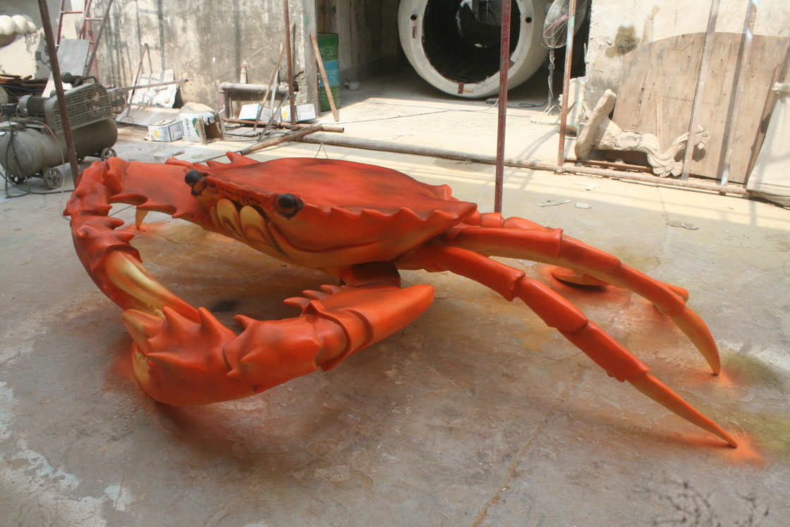 Marine Crab FRP Animal Sculpture Museum Display Custom To Map